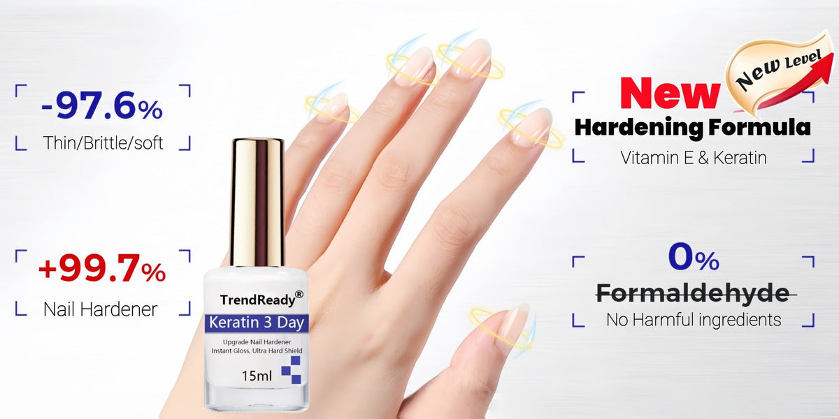 Nail Hardener for Weak Brittle Splitting Nails 2 Pack - Extra Strong Fast Drying Long Lasting White Nail Strengthener with Vitamin E Base Coat Manicure Treatment for Women Nail Care