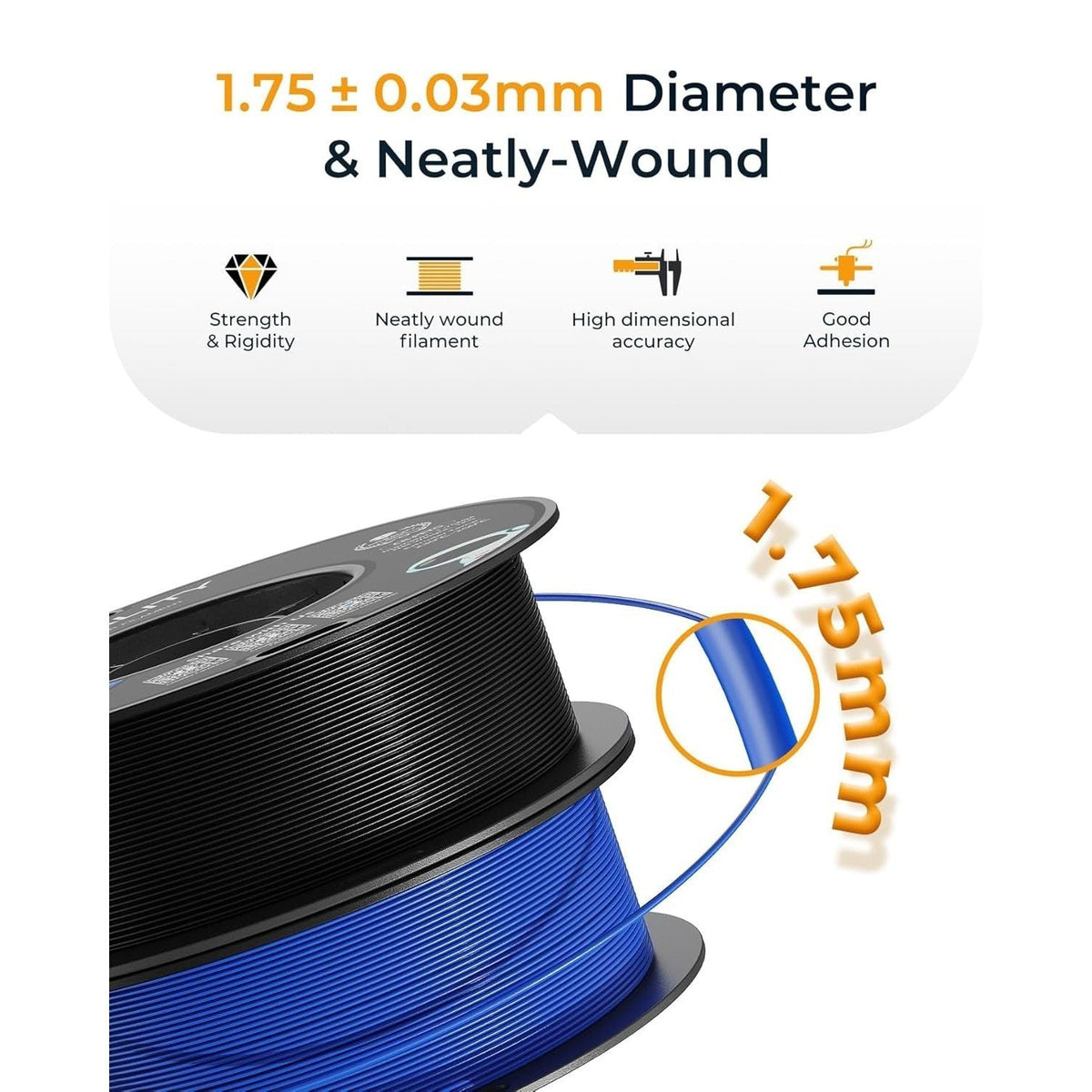 3D Pen PLA Filament 1.75mm 250g Multiple Colors – Strong Tough Flexible High Dimensional Accuracy Neat Winding Low Warp for FDM 3D Printers & 3D Pens DIY Art STEM