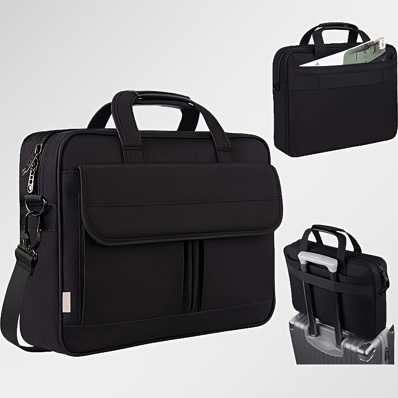15.6 Inch Laptop Bag Business Messenger Briefcase – Multi-Compartment Shoulder Bag with Removable Strap, Luggage Sleeve, Foam-Padded Laptop Sleeve, Perfect Gift for Men & Women Professionals & Travelers