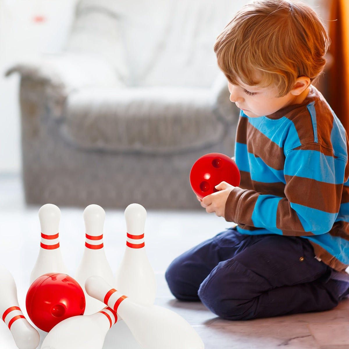 Light-Up Kids Bowling Set with 10 Pins & 2 Balls - Glowing Indoor Outdoor Bowling Game for Boys & Girls, 7.87-Inch Tall Pins, Fun Toddler Toy Set, Perfect Birthday Gift for Kids