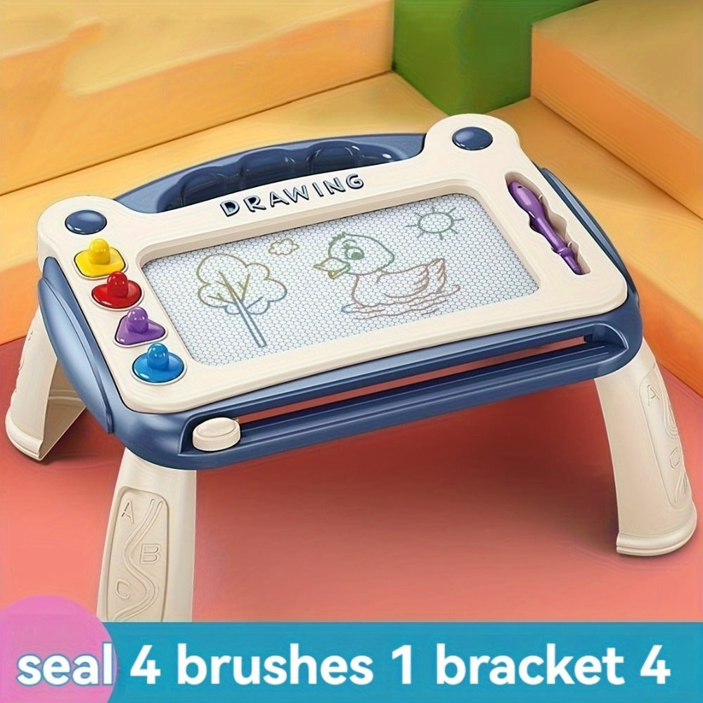 Kids Magnetic Drawing Board 3-in-1 Doodle Kit – Reusable Erasable Toddler Art Toy with Stamps, Pen & Stand | STEM Learning Gift for Boys Girls Ages 3-8 Birthday Christmas Easter