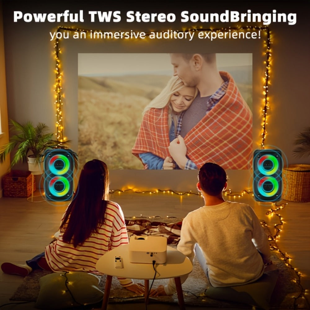 Wireless Bluetooth Speaker with Color LED Lights, MOKiN KTS-1265 Portable Party Speaker, Bass Boost, FM Radio, TF Card, USB, Type-C, Lightweight for Outdoor Travel Home Parties