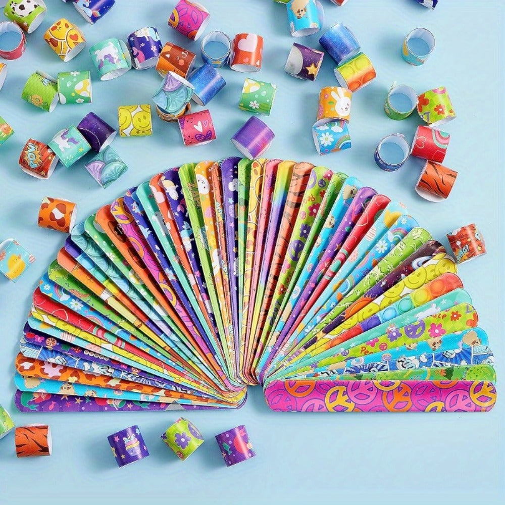 Slap Bracelets Bulk Party Favors, 288 Pcs in 36 Designs for Goodie Bags & Classroom Prizes