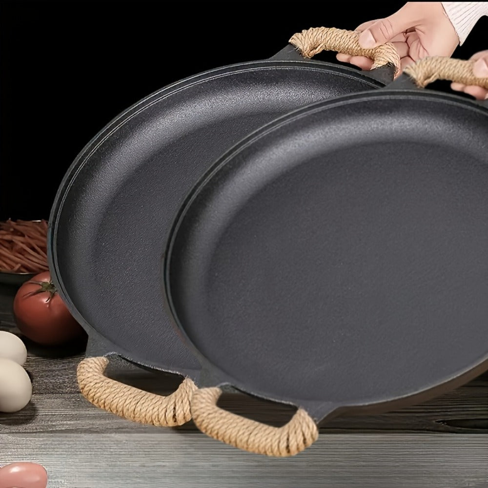 Cast Iron Frying Pan Non-Stick 11 Inch 28cm – Rust-Proof Anti-Deformation Even Heating | Oven & Induction Safe Skillet for Pizza Barbecue & Camping | Durable Cast Iron Pan Single or 2-Pack