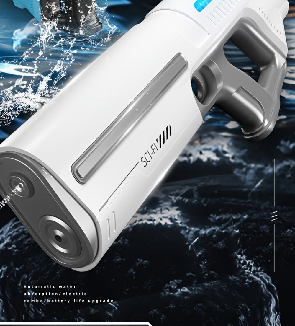 Electric Water Gun with Auto-Fill, LED Lights & 40-Foot Range – USB Rechargeable Large Capacity Soaker Blaster for Kids & Adults, Pool Beach Backyard Outdoor Summer Toy, Gift Box
