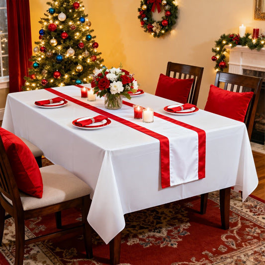 Disposable White Plastic Tablecloths, 54 x 108 Inches, 18 or 36 Pack