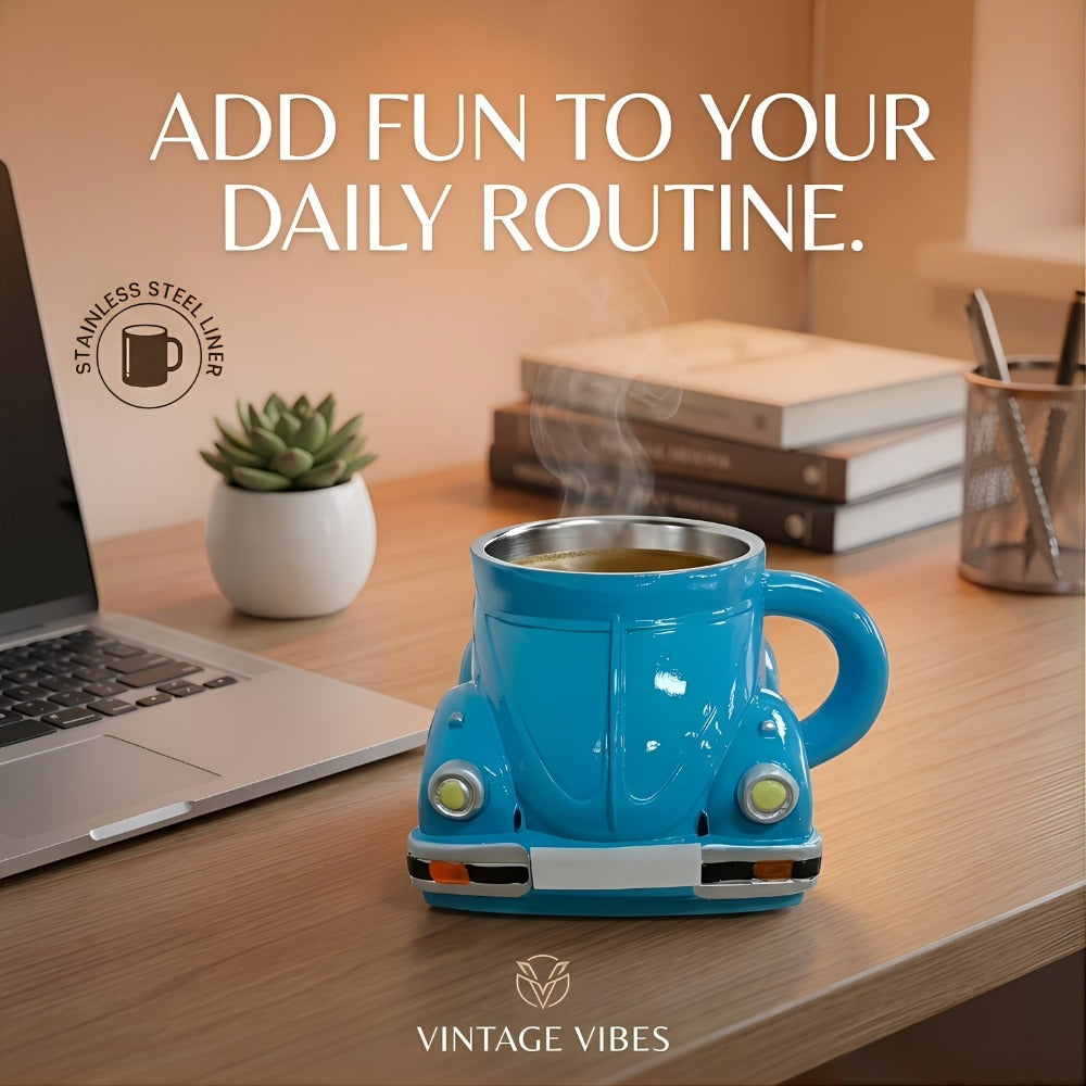 Sports Car Shape Coffee Mug – Fun Novelty Car Shaped Drinking Cup Large Capacity – Unique Tea Cup for Office & Home Decor – Cool Birthday & Christmas Gift for Car Lovers – 6 Colors