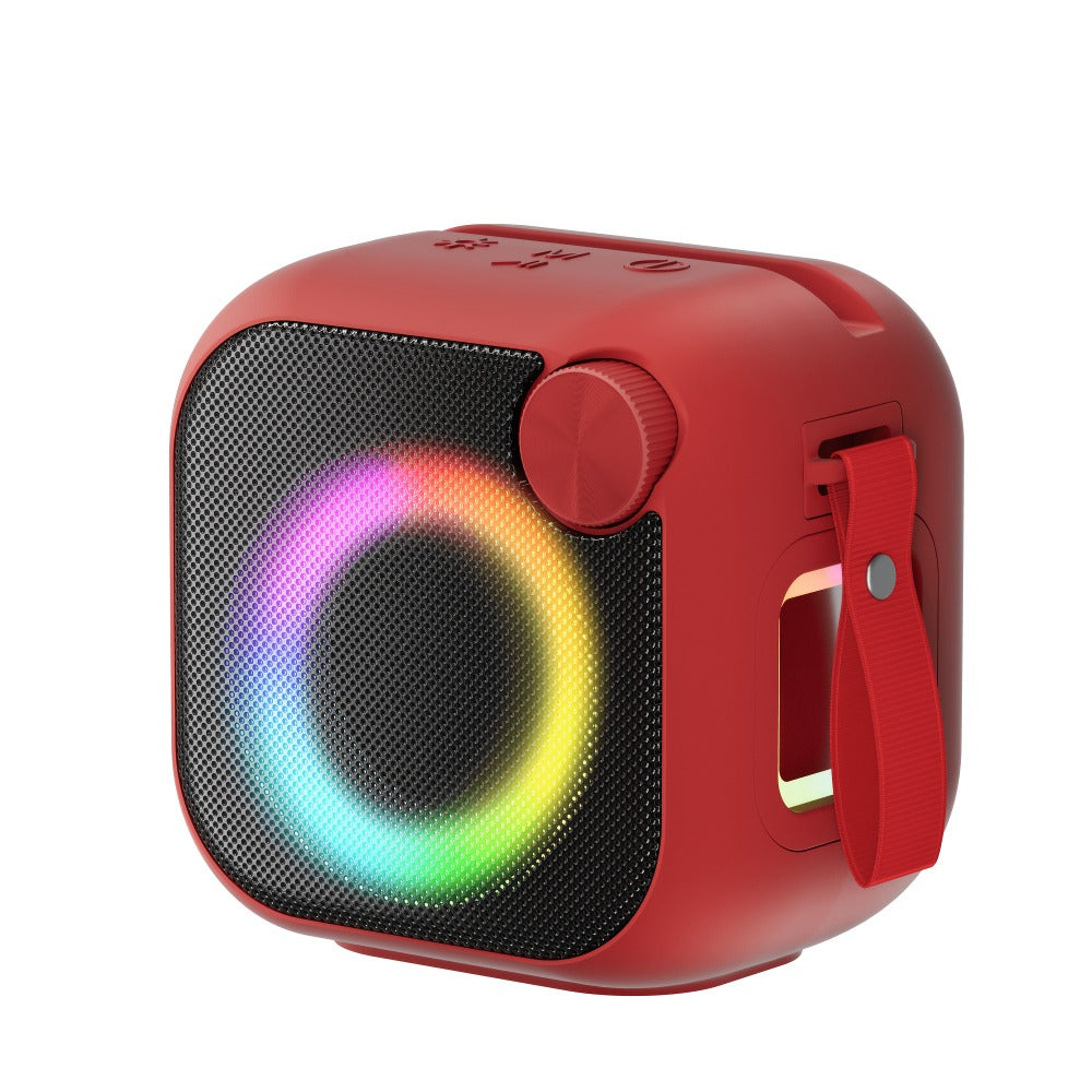RGB Bluetooth Speaker with Music Visualizer, Portable Wireless Speaker with Color-Changing LED Lights for Gaming & Parties, USB/TF/AUX/Type-C, Compatible with PC Smartphone Tablet TV