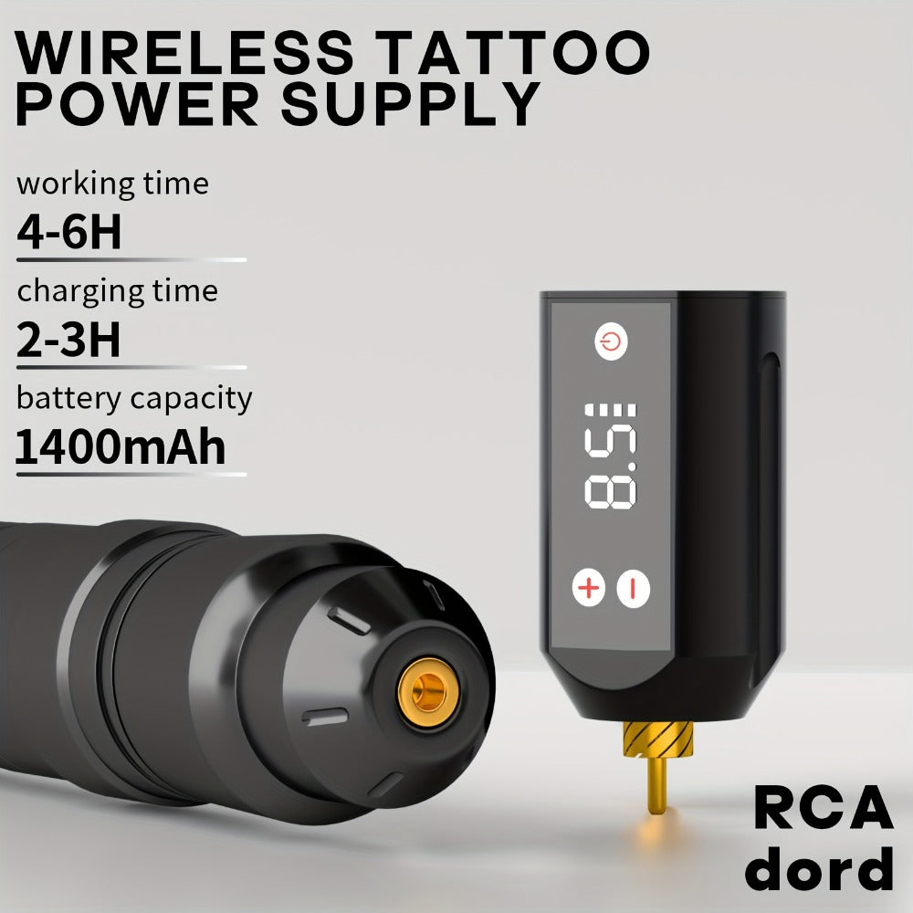 Tattoo Pen Kit Complete Beginner Set - Wireless Battery Tattoo Pen 1400mAh LCD Screen, 10pcs Cartridge Needles, 11 Color Inks, Power Supply, Coreless Motor Low Noise, Tattoo Gun Kit for Beginners