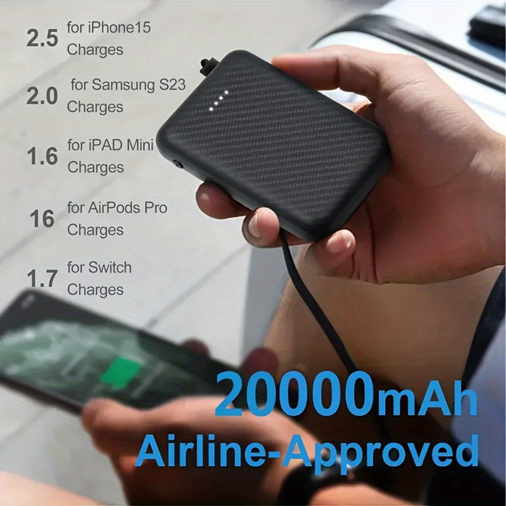 20000mAh Power Bank for Heated Vest Jacket Gloves Scarf Socks – 5V 3A Fast Charging USB Battery Pack, Portable Rechargeable Power Supply for Electric Heated Clothing & Winter Outdoor Gear