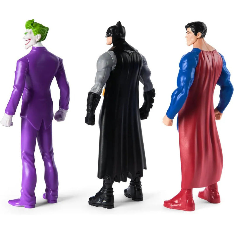 Batman Superman Joker Action Figure 3-Pack DC Comics – Superhero Collectible Toy Set for Boys Girls Kids Ages 3+, Articulated Figures Birthday Holiday Gift