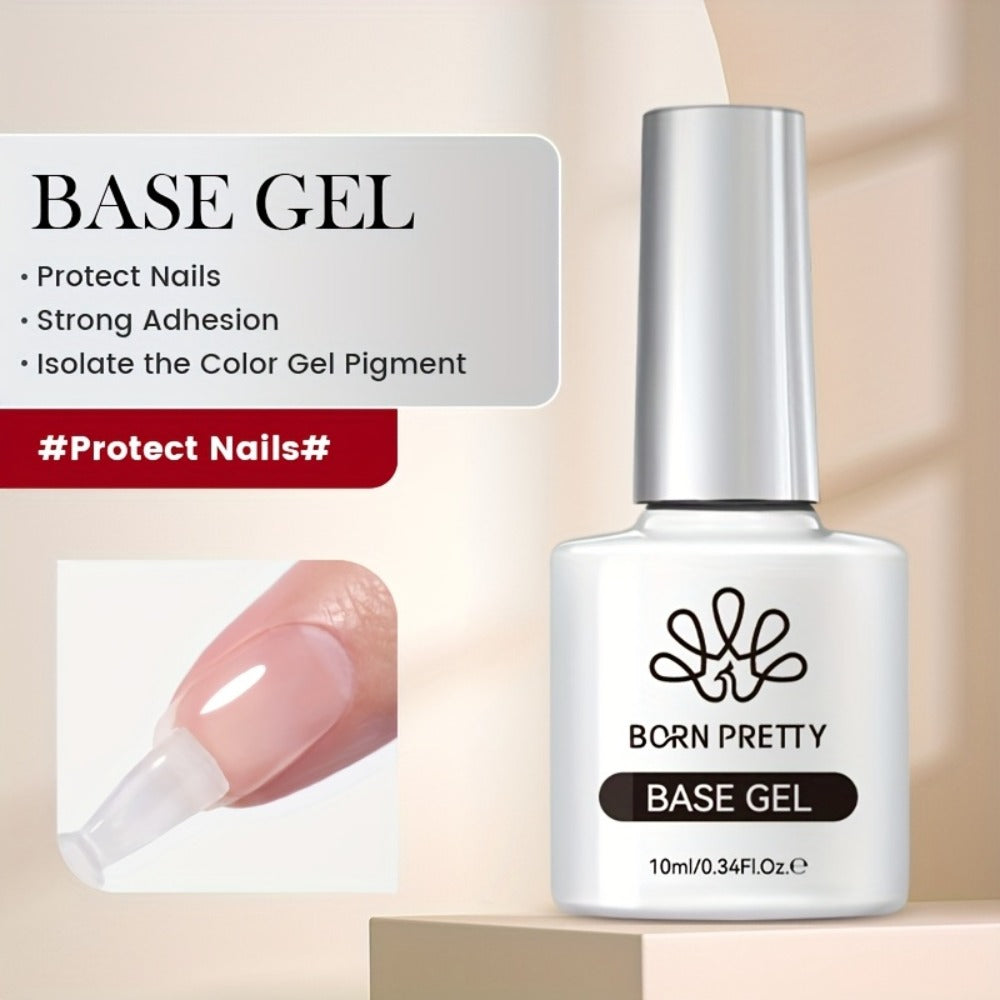 Gel Nail Prep Kit 4-Piece BORN PRETTY — Nail Dehydrator 15ml, Primer 15ml, Base Gel 10ml & Super Top Coat 10ml for Semi-Permanent Long-Lasting Gel Manicure, Salon & Home Use