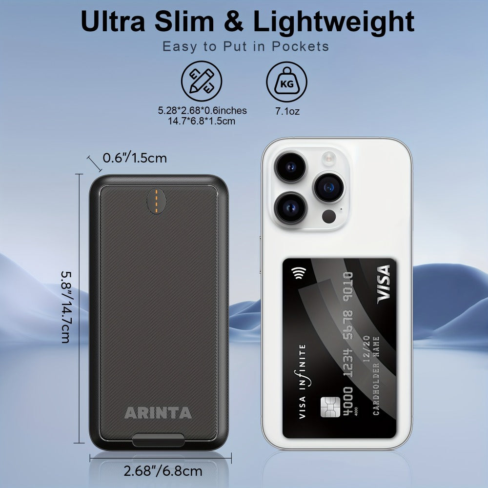 USB-C 5V Heated Vest Battery Pack 10000mAh 5V 2A Portable Power Bank for Heated Jacket Heated Gloves Smartphone Tablet Smartwatch Outdoor Winter Camping Hiking Skiing Travel