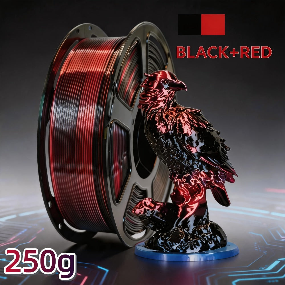 Dual Color PLA Filament 1.75mm 250g Vacuum Packed – Neatly Wound High Precision ±0.02mm Smooth Printing Two-Tone Gradient 3D Printer Filament | Dual Color PLA Spool for FDM 3D Printers Hobby Makers