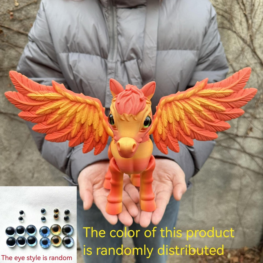 Pegasus Flying Horse Figurine Articulated 3D Printed – Large Poseable Mythology Fantasy Sculpture 10 Color Styles, Movable Joints Desk Decor Unique Gift for Kids Adults Horse Lovers