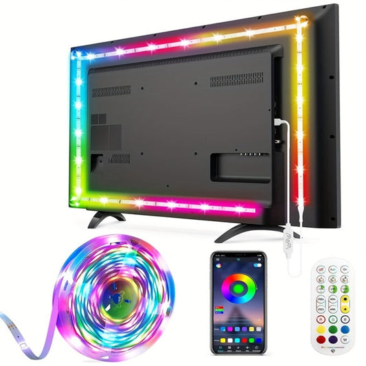RGBIC TV Backlight Strip, USB, App & IR Remote Control, Music Sync