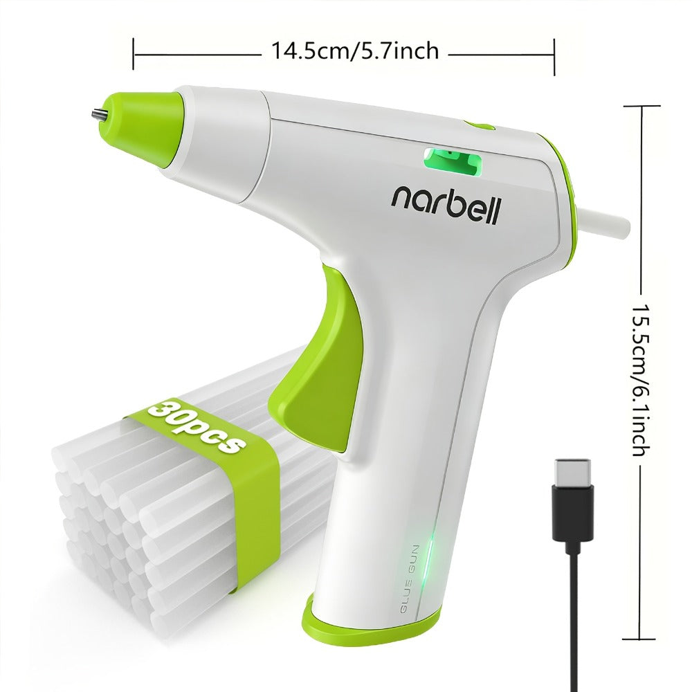 Cordless Hot Glue Gun Fast Heating USB Rechargeable 2000mAh – 12-Second Heat-Up, Anti-Drip Nozzle, Auto Shut-Off, Mini Glue Sticks Included, Portable Wireless Glue Gun for DIY Crafts, Home Repair, Floral & Plush Toy Projects