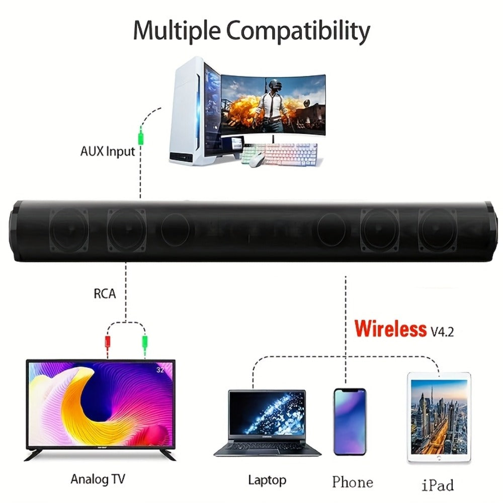 4D Surround Sound Subwoofer Speaker – Wireless & Wired, USB Plug & Play, Party Speaker for Laptop, Home Theater & Music Devices, Birthday Gift Idea