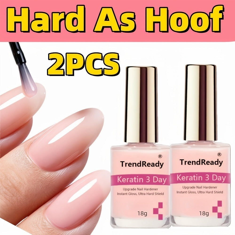 Colored Nail Hardener Set Pink White Yellow - Extra Strong Fast Drying Long Lasting 15ml Nail Strengthener for Weak Splitting Brittle Nails Base Coat Manicure Kit 2 Pack 6 Pack Women