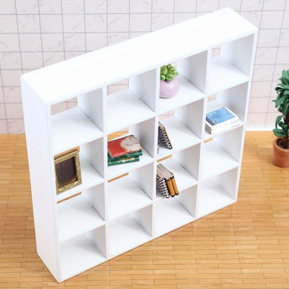 1:12 Scale Dollhouse Display Cabinet with 16 Compartments