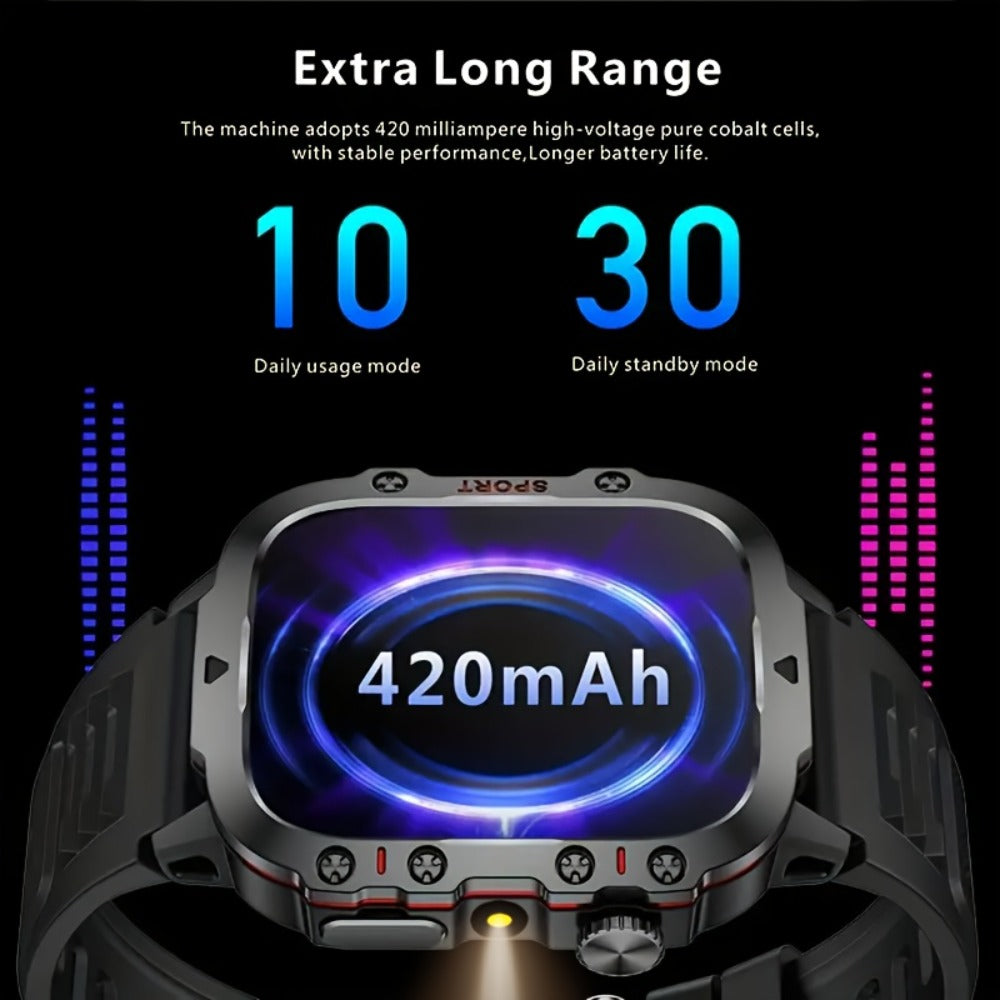 2-in-1 Smartwatch with Wireless Earbuds, Bluetooth Calling & Music Playback, HIFI Sound Quality, HD Lens Camera, Built-in Microphone, UV Protection, Magnetic USB Charging, Dual Strap – Outdoor Sports Smart Watch for Men & Women
