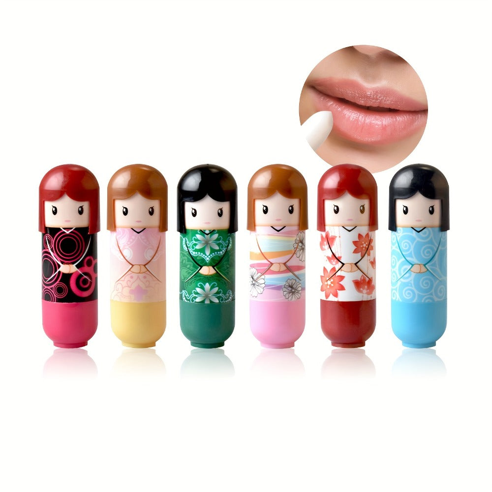 Lip Balm Set 24 Pieces - Cute Doll Design Moisturizing Lip Care, Long-Lasting Hydration for Dry & Chapped Lips, Fun Birthday Gift for Girls, Teens & Kids, Set A & Set B