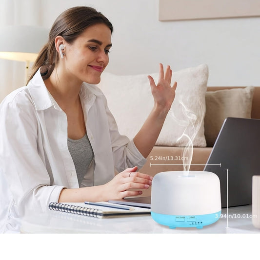 Essential Oil Diffuser with 7-Color Light and Auto Shut-Off, 300 mL or 500 mL