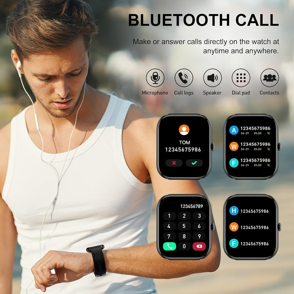 112 Sport Modes Smartwatch 1.91 Inch Large Screen Wireless Calling Calorie Sleep Monitor Heart Rate Blood Oxygen Watch Dial Notifications Multifunctional Fitness Tracker Android iPhone Men Women Holiday Gift Pink Black Blue Purple