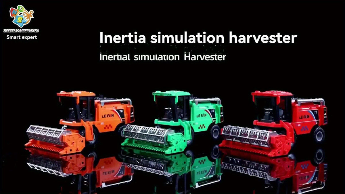 Wheat Harvester Toy Car – Friction Powered Farm Vehicle Model for Kids, Green