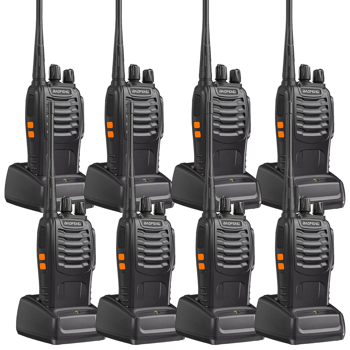 Baofeng UHF Walkie Talkies 16CH 5W – 2/4/6/8/10/12 Pack Two-Way Radios, USB Rechargeable 1500mAh Battery, LCD Display, Hi-Fi Sound, for Outdoor Sports, Hiking, Camping & Emergency Communication
