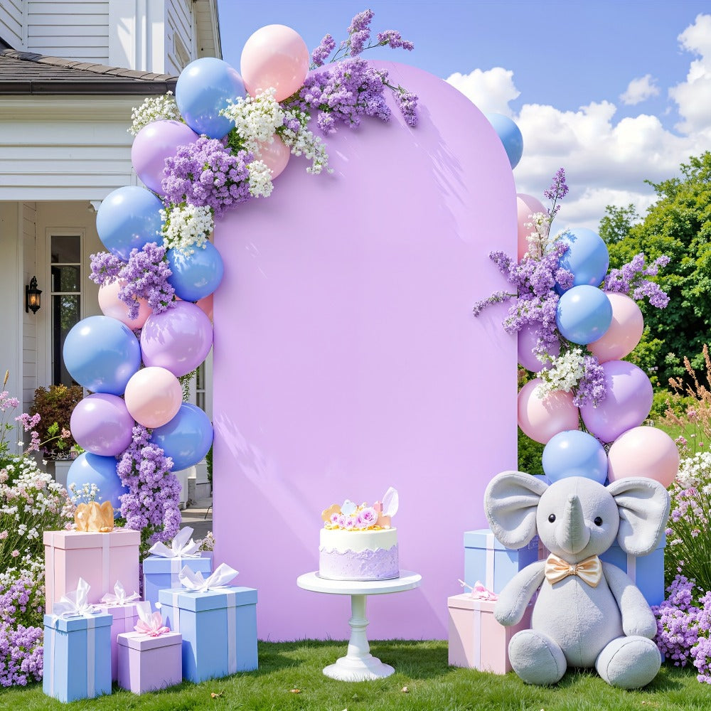 Spandex Arch Backdrop 2 Pack 6Ft x 6.6Ft Wrinkle-Free Stretch Photography Background with Bottom Zipper, Polyester Arched Cover Photo Prop for Wedding, Party, Gender Reveal & Birthday Decoration