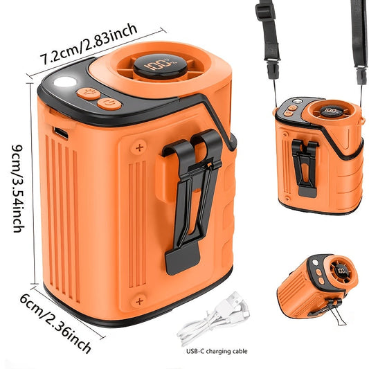 Portable Waist & Neck Fan with Flashlight and Power Bank, Single or Two-Pack