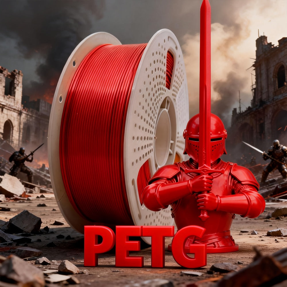 PETG Filament 1.75mm 1kg Vacuum Packed – High Toughness Smooth Printing 3D Printer Filament 2.2lb ±0.03mm | Waterproof Heat-Resistant PETG Spool for Hobbyists Beginners FDM Printers