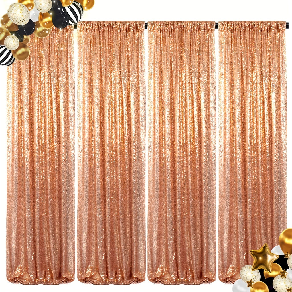 Sequin Backdrop Curtains 2FTx8FT Glitter Photography Background Panels for Party Wedding Birthday Stage Decoration Gold Yellow Shimmer Curtain Set 4 6 10 Panels Available
