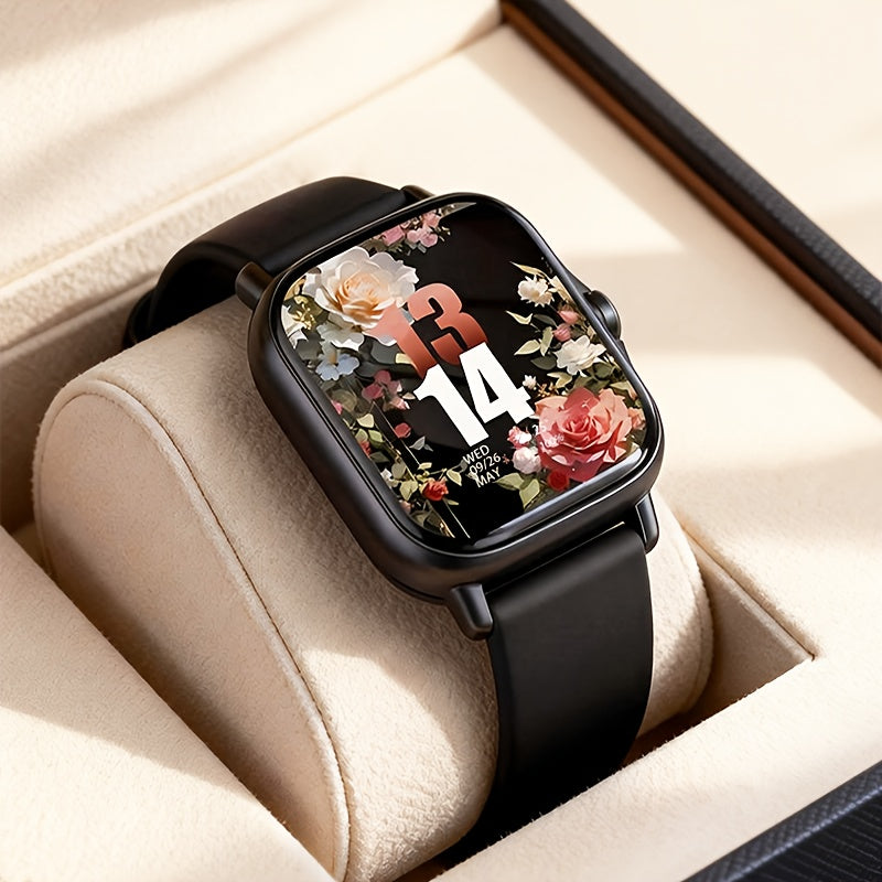 Smart Watch with Remote Photo Control & HD Voice Calling, Large Screen Unisex Smartwatch, Message Notifications, Multiple Sport Modes, Heart Rate Sleep Tracker, Compatible with iPhone & Android – Black Pink Silver Gold 5 Colors