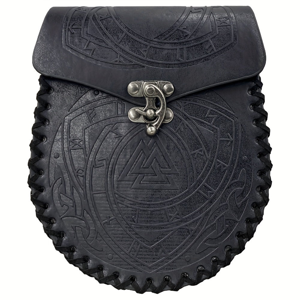 Viking Belt Pouch, Faux Leather Medieval Waist Bag for LARP, Renaissance Faire and Cosplay, 5 Styles