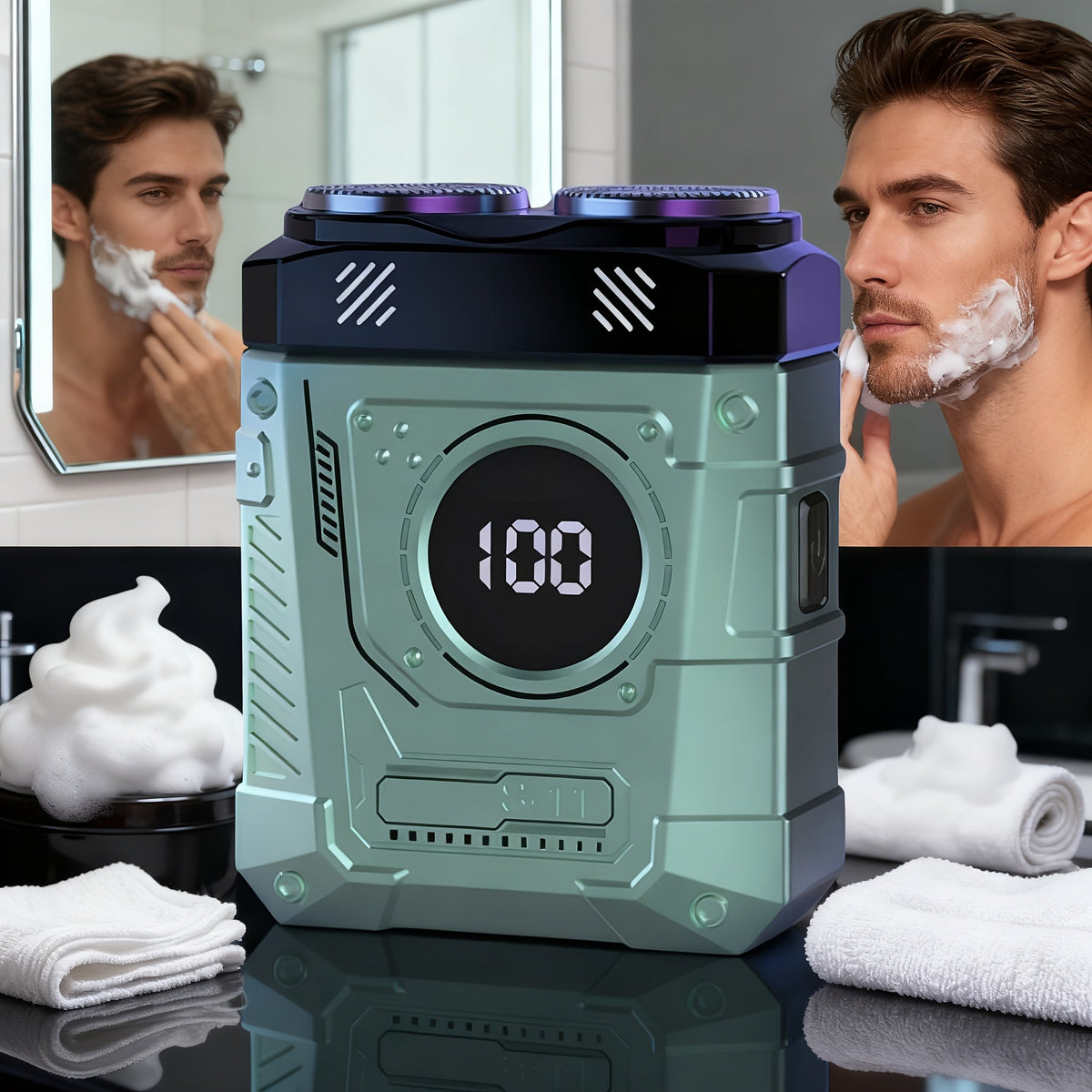 Portable Mini Electric Rotary Shaver for Men — USB Rechargeable Dual Head Cordless Razor, One-Button Operation, Long Battery Life, Pocket Size for Travel Home Gym, Gift for Him