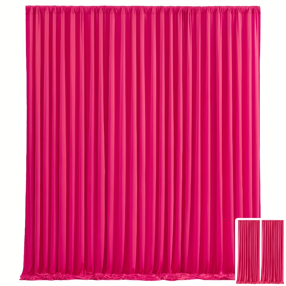 10x10Ft Polyester Photography Backdrop 2-Pack – Photo Booth Background Curtain for Party, Birthday, Wedding, Holiday, Stage & Exhibition Decoration, Wrinkle-Free, Machine Washable, Easy Pole Install
