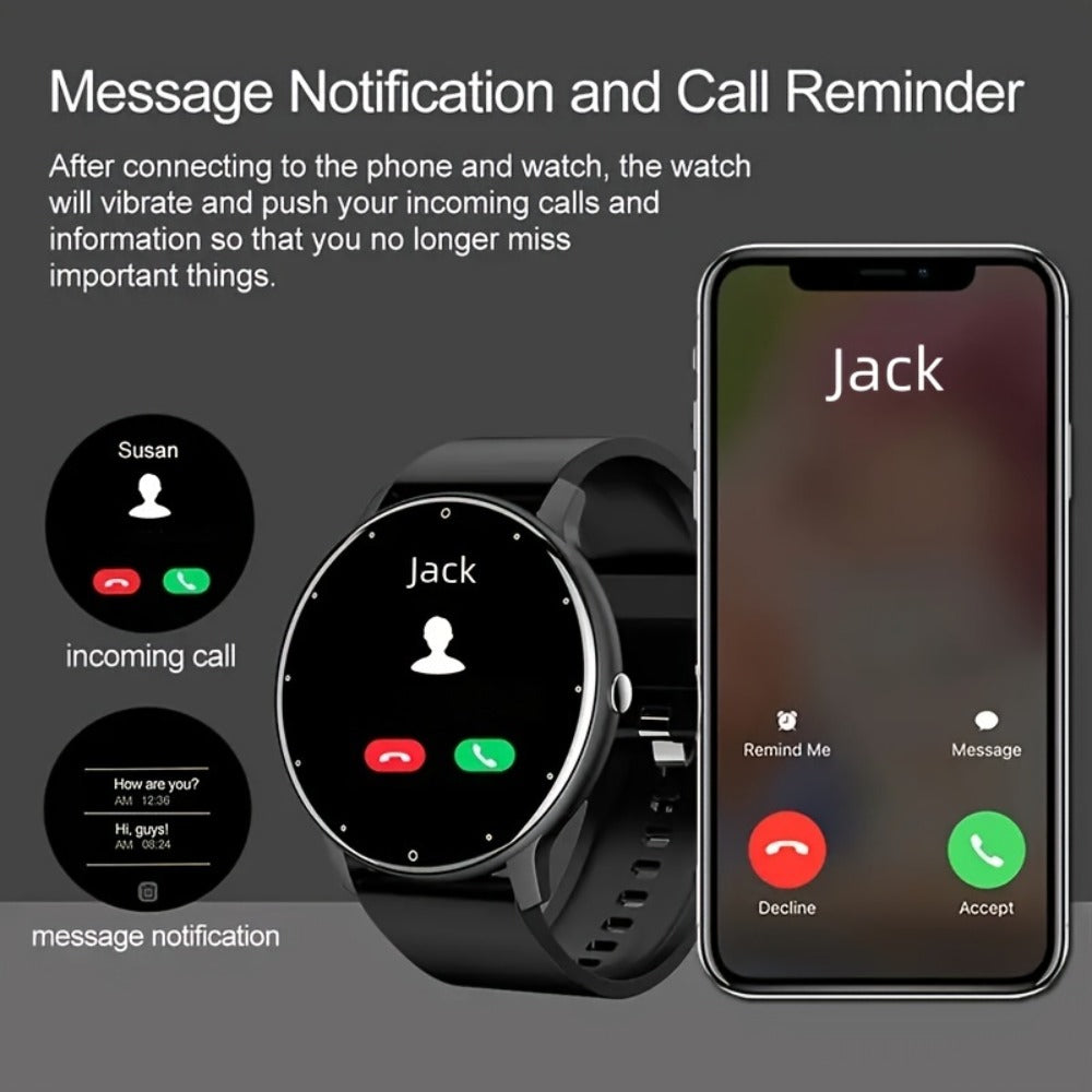 2-Pack Smartwatch with AI Voice Assistant Wireless Calling Sleep Tracker Calorie Step Counter Multi Sport Mode Message Notifications Fitness Health Watch for Men Women – Black Pink Gold Purple