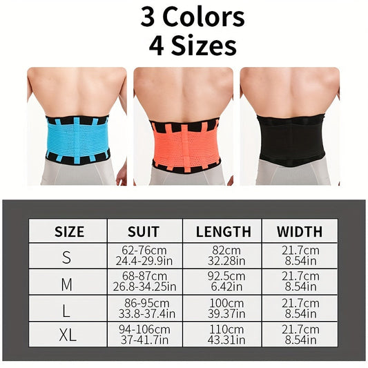 Weightlifting Belt with Adjustable Hook-and-Loop Closure, Black, S–L