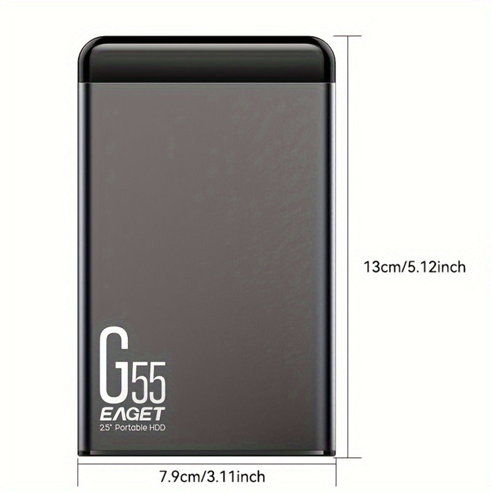 500GB Portable External Hard Drive USB 3.0 Metal Enclosure HDD High-Speed Mobile Backup Storage Plug & Play for PC Mac MacBook PS4 PS5 Xbox Smart TV – EAGET G55 Compact Durable Design