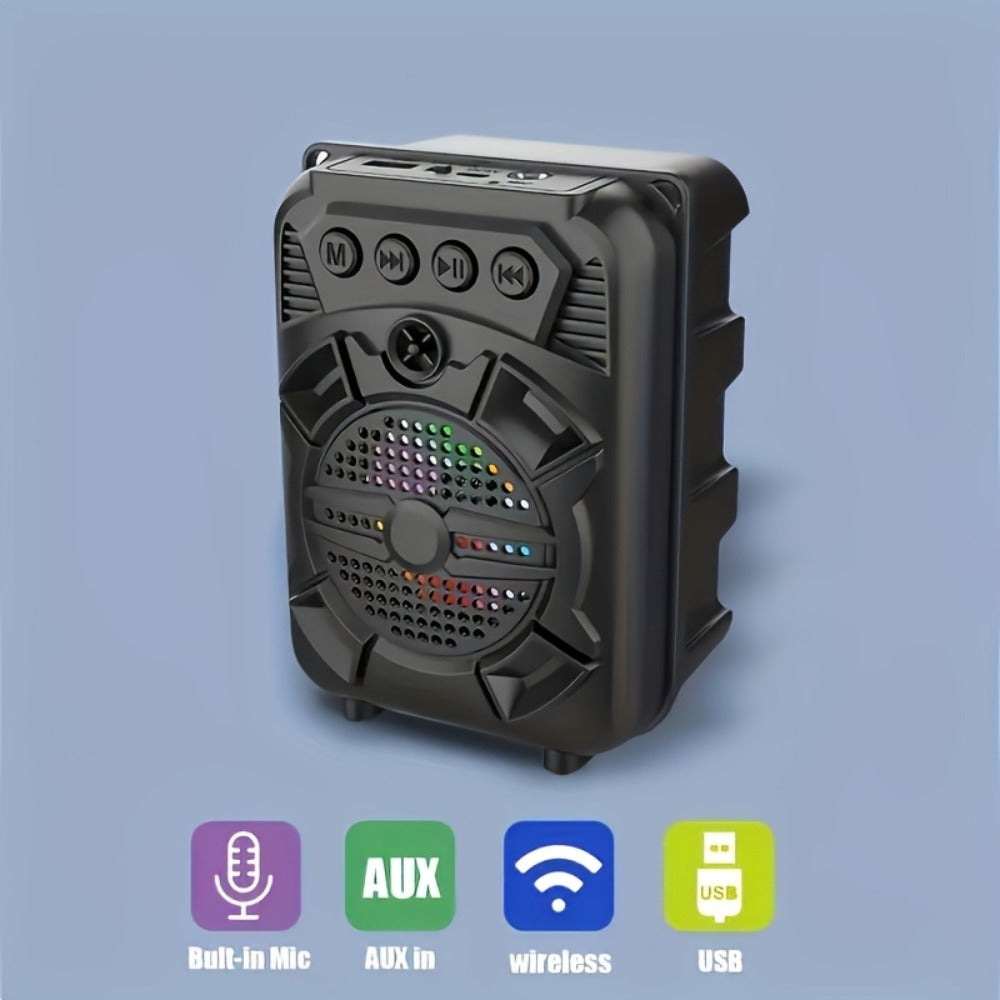LED Light Portable Wireless Bluetooth Speaker Extra Bass Stereo Sound 10 Hours Playtime Compact Speaker for Shower Outdoor Beach Home Party Compatible with Smartphones Tablets Gifts for Men Women