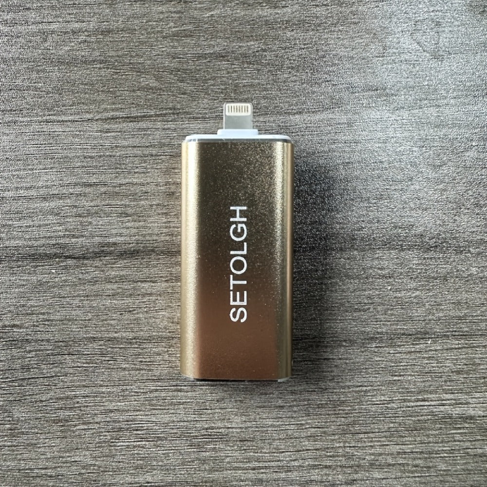 4-in-1 iPhone Flash Drive USB 3.0 OTG Photo Stick 128GB 256GB, Lightning USB-C USB-A iPad Connector Memory Stick with Backup Function Compatible with iPhone iPad Android Laptop & PC – Gold Pink Silver Blue