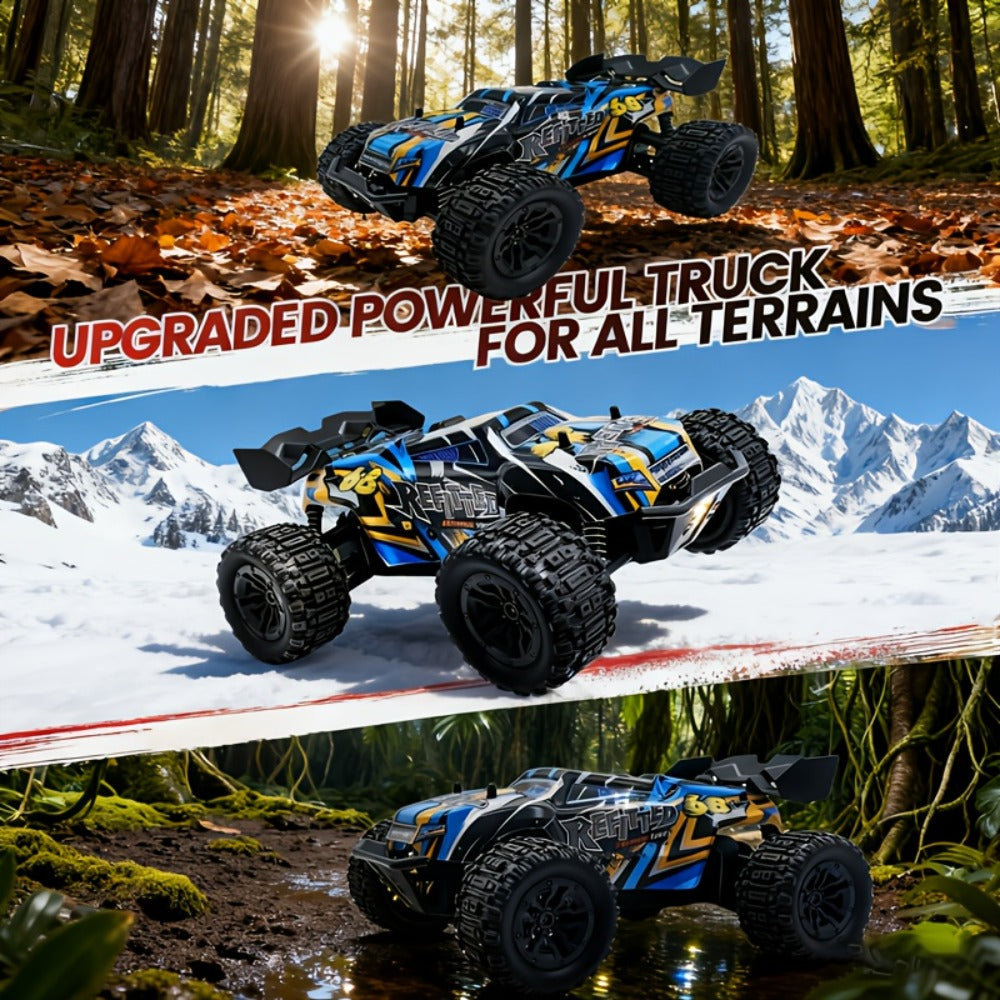 RC Monster Truck 4x4 All-Terrain Remote Control Off-Road Vehicle, 2.4GHz, Red