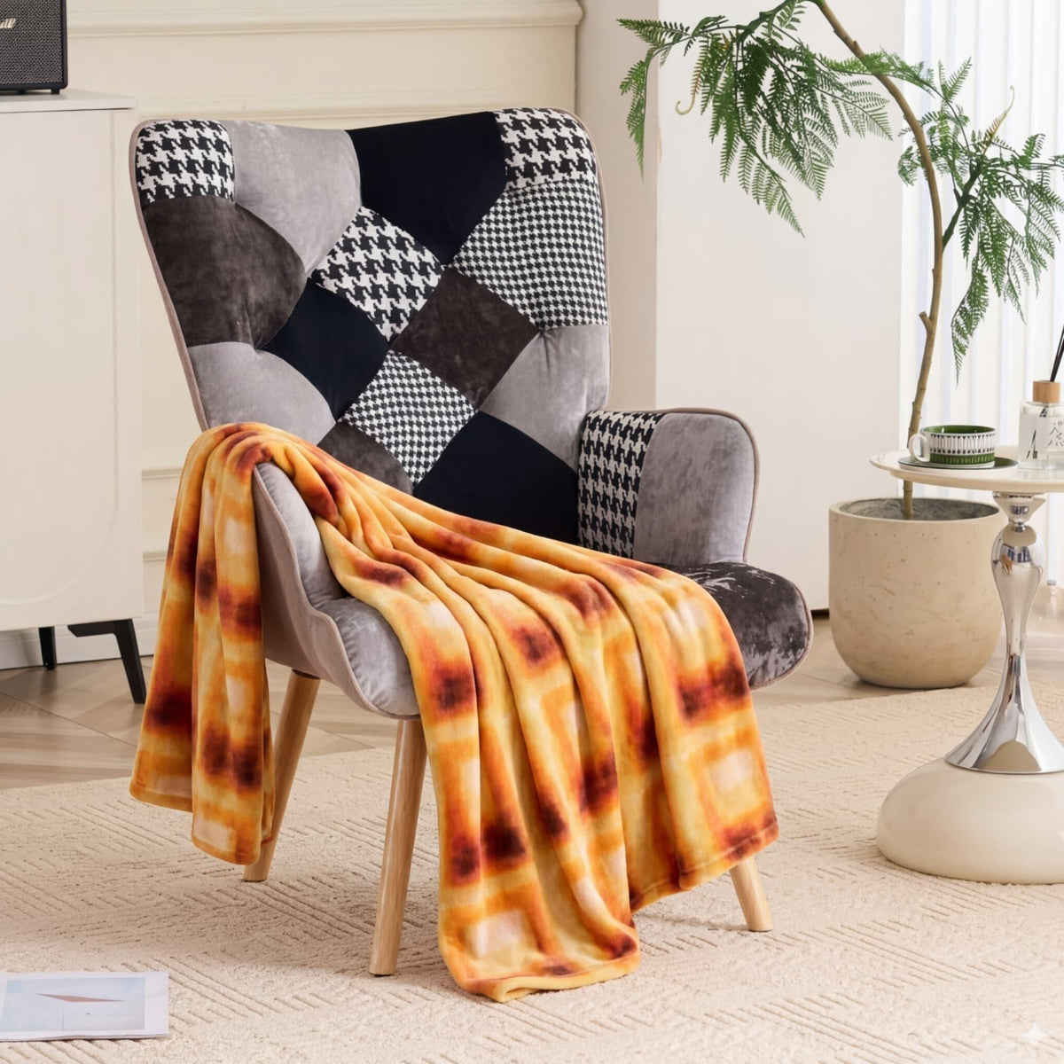 Accent Chair shown in the Black Houndstooth option