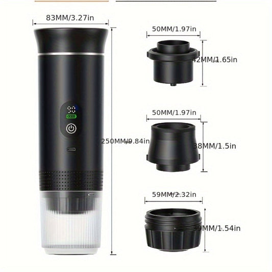 Portable Espresso Machine with Self-Heating, USB-C Charging and Temperature Display