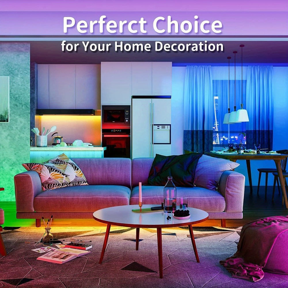 Color Changing LED Strip Lights App & Remote Control - Music Sync Smart RGB Lights 16 Million Colors for Bedroom Living Room Gaming Room TV Backlight Party Holiday Wedding Decoration 16ft 66ft 100ft