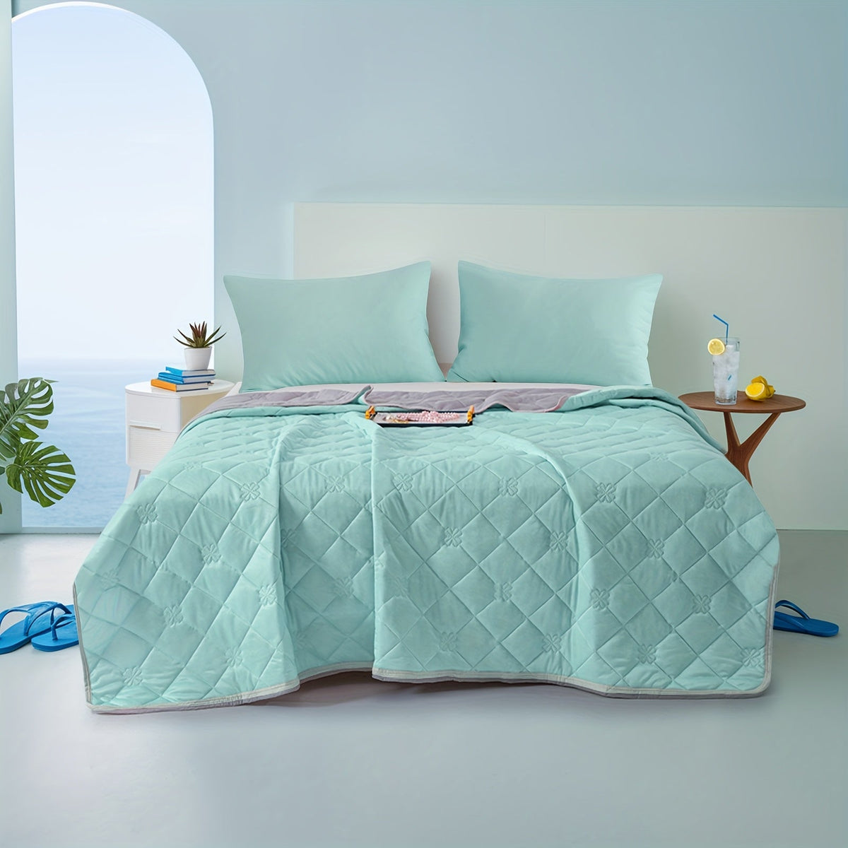Ultrasonic Embossed Cooling Blanket – 100% Polyester Summer Throw, Breathable Lightweight for Hot Sleepers, Machine Washable, 6 Colors