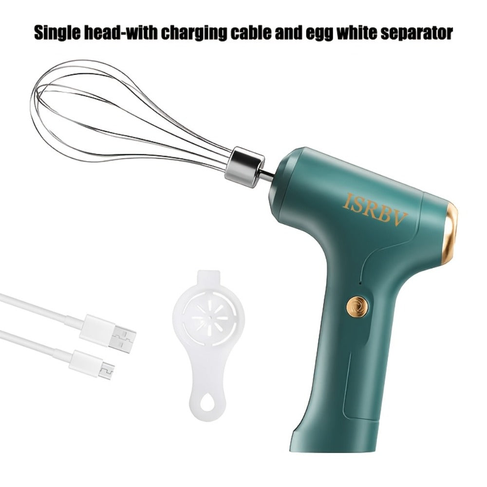 Wireless Electric Whisk Handheld Mixer - Rechargeable Cordless Egg Beater with Vertical Stand Design, Long Battery Life, Powerful Motor for Baking, Custard, Cream & Desserts, Kitchen Gift