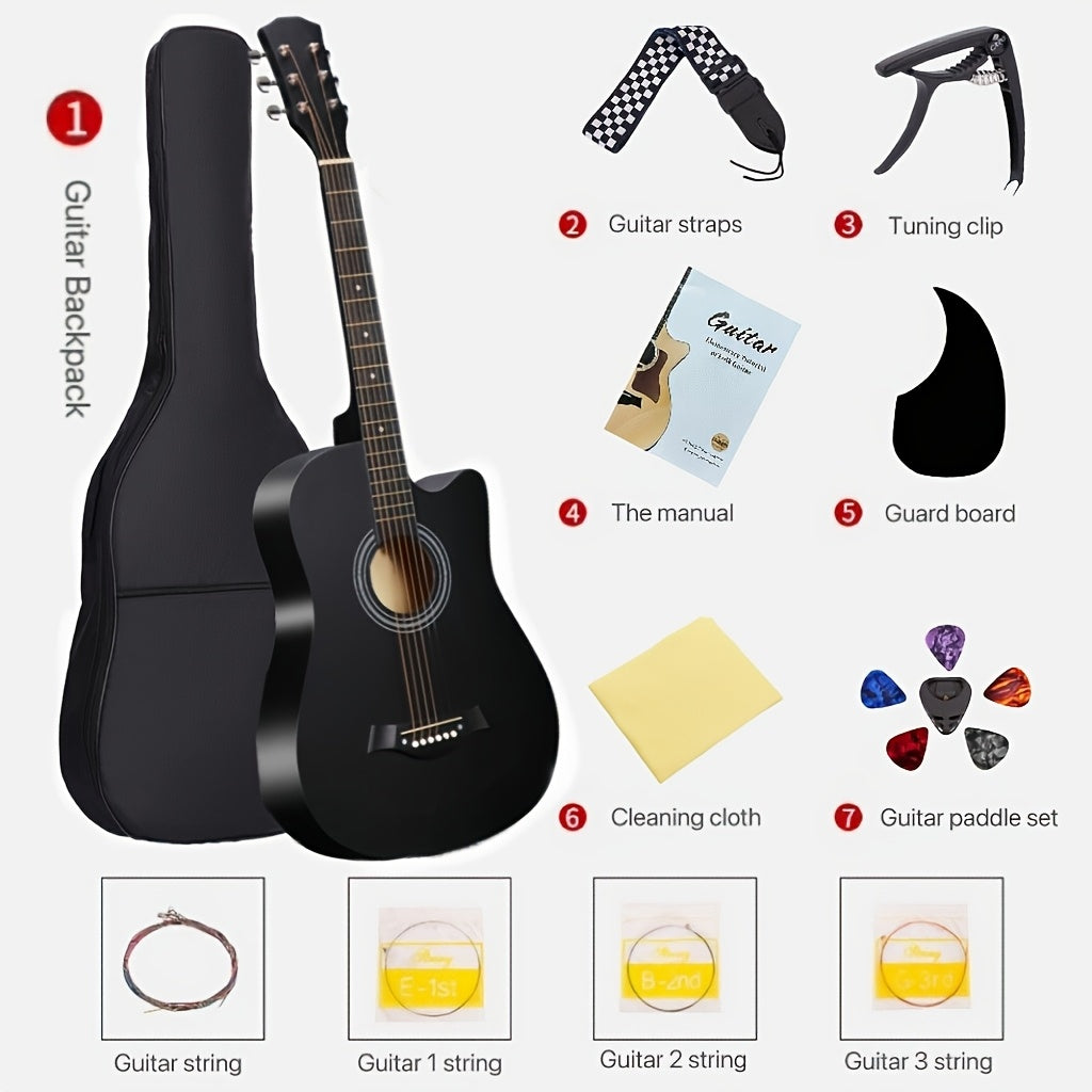 Acoustic Guitar shown in the Black option